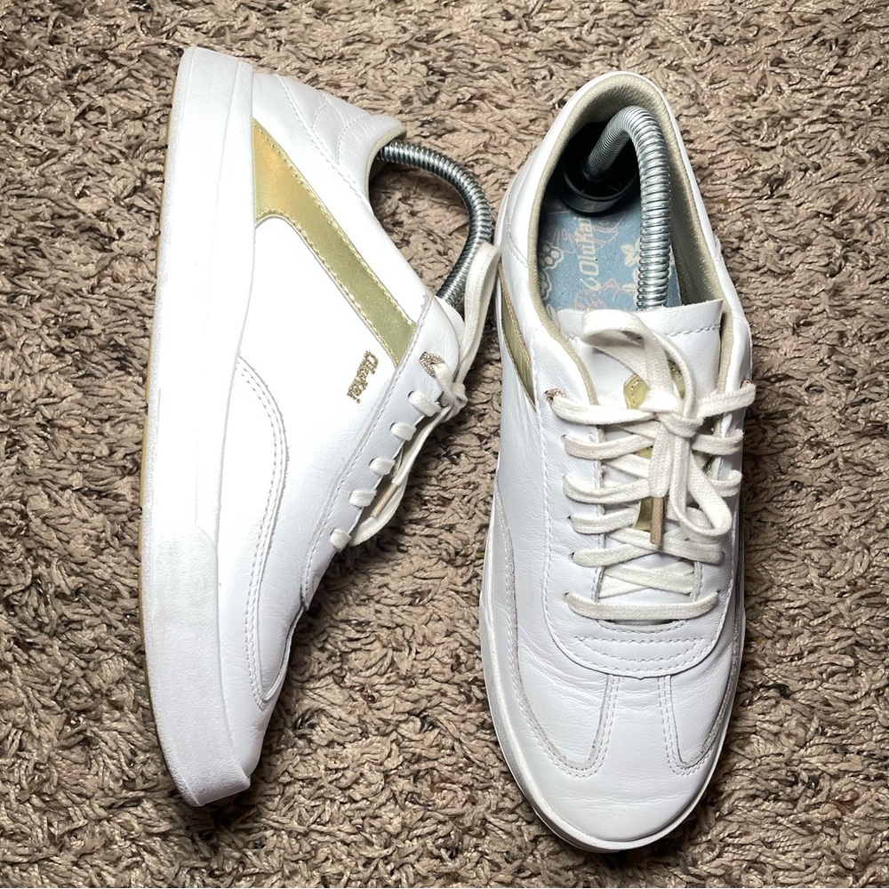 OluKai Women’s White Sneakers with Gold Accent - Picture 3 of 10
